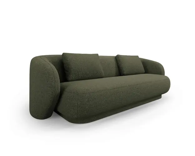 Canapea 3 locuri, Camden, Cosmopolitan Design, 204x102x72 cm, tesatura chenille, verde