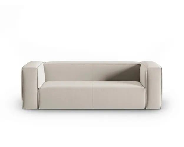Canapea 3 locuri, Mackay, Cosmopolitan Design, 200x94x73 cm, catifea, bej deschis