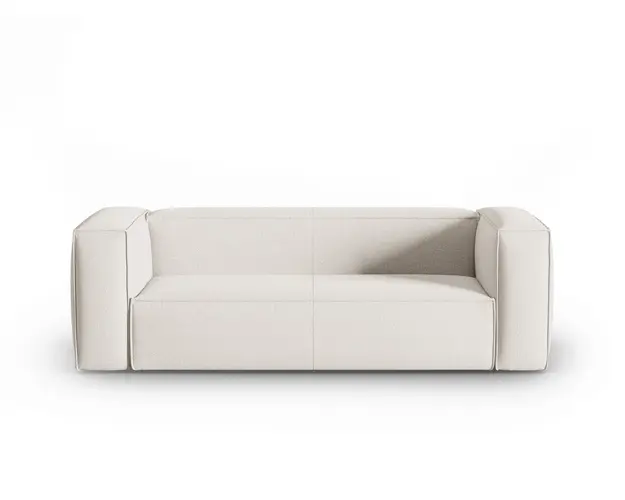 Canapea 3 locuri, Mackay, Cosmopolitan Design, 200x94x73 cm, catifea tricotata, ivoriu