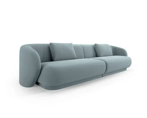 Canapea 4 locuri, Camden, Cosmopolitan Design, 304x102x72 cm, catifea, albastru deschis