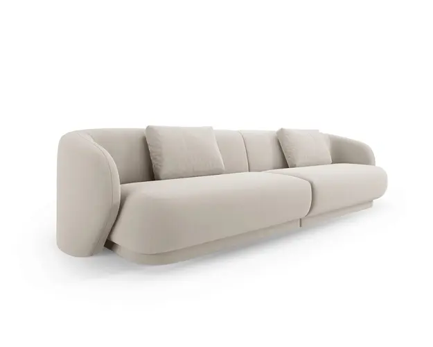 Canapea 4 locuri, Camden, Cosmopolitan Design, 304x102x72 cm, catifea, bej deschis