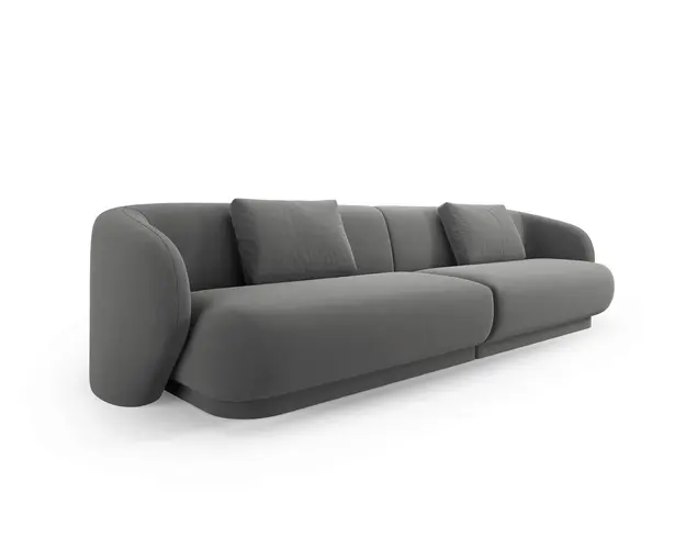 Canapea 4 locuri, Camden, Cosmopolitan Design, 304x102x72 cm, catifea, gri ciment
