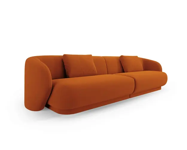 Canapea 4 locuri, Camden, Cosmopolitan Design, 304x102x72 cm, catifea, teracota