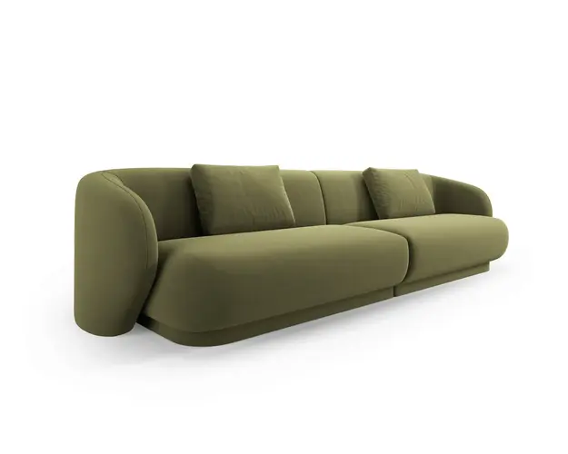 Canapea 4 locuri, Camden, Cosmopolitan Design, 304x102x72 cm, catifea, verde deschis