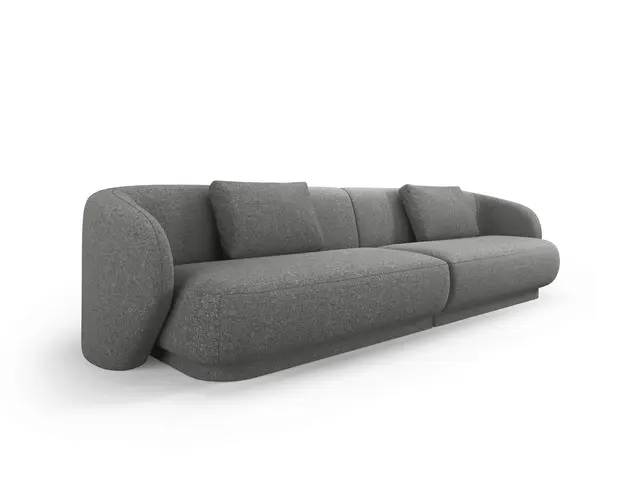 Canapea 4 locuri, Camden, Cosmopolitan Design, 304x102x72 cm, tesatura chenille, gri inchis