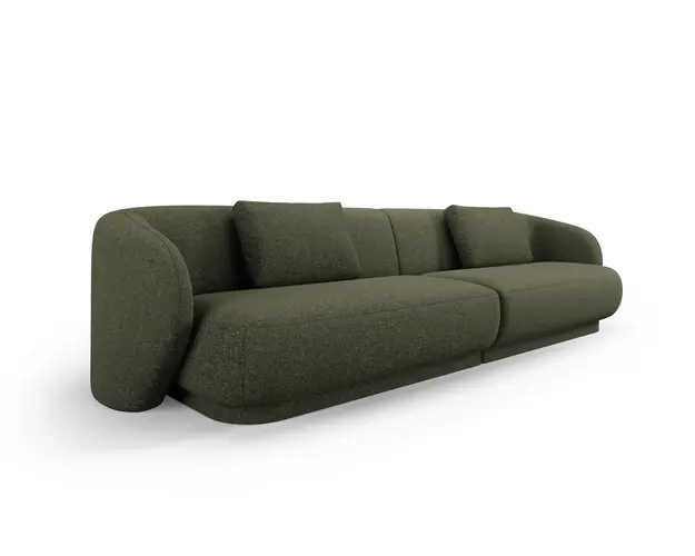 Canapea 4 locuri, Camden, Cosmopolitan Design, 304x102x72 cm, tesatura chenille, verde