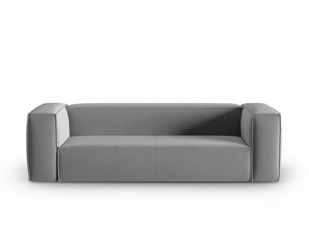 Canapea 4 locuri, Mackay, Cosmopolitan Design, 230x94x73 cm, catifea, gri deschis