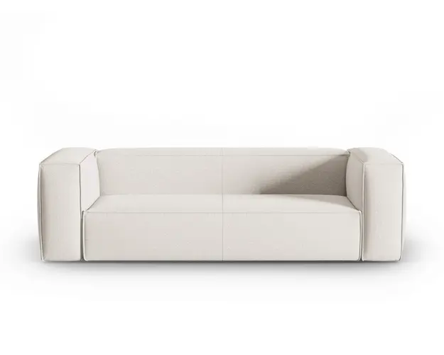 Canapea 4 locuri, Mackay, Cosmopolitan Design, 230x94x73 cm, catifea tricotata, ivoriu