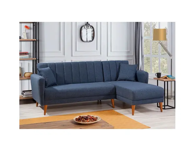 Coltar, Unique Design, 867UNQ1403, Lemn de carpen / Metal, Albastru inchis