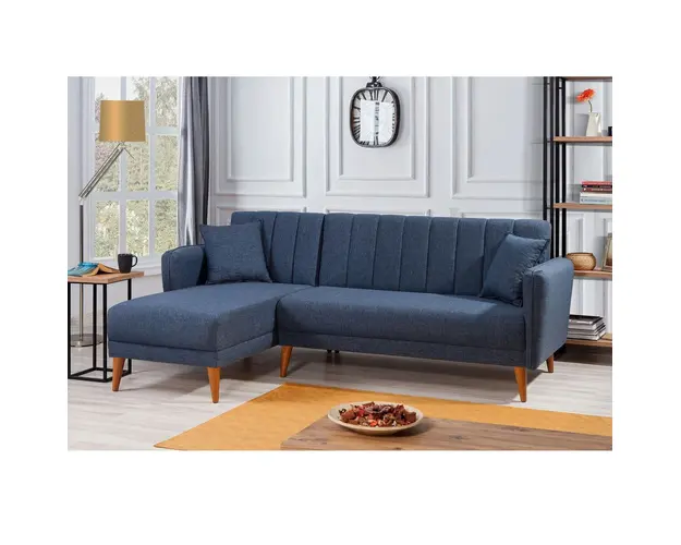 Coltar, Unique Design, 867UNQ1432, Lemn de carpen / Metal, Albastru inchis