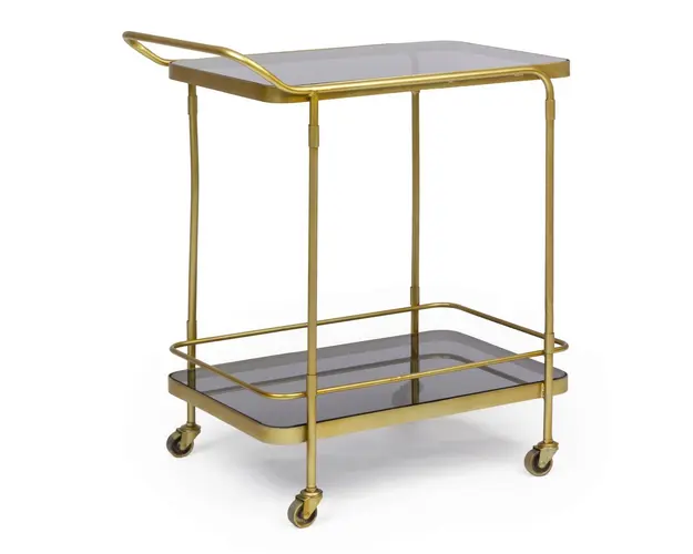 Carucior servire Orabel, Bizzotto, 61.5 x 38.5 x 72 cm, otel/sticla temperata