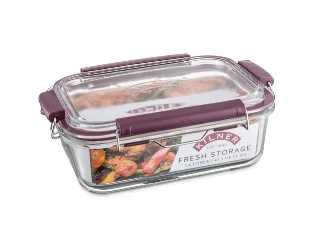 Caserola cu capac, Kilner, Fresh, 0.85 L, 24 x 19 cm, sticla, transparent