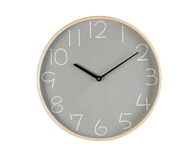 Ceas de perete Lorens, Bizzotto, D40.8 cm, MDF/sticla, gri