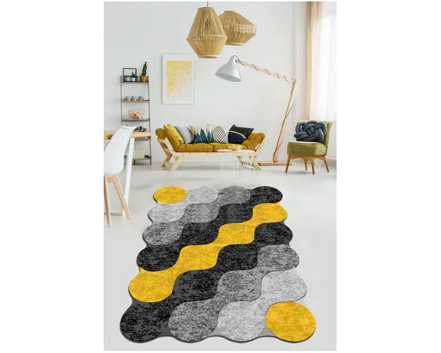 Covor, Circle Djt, 120x160 cm, 50% catifea/50% poliester, Multicolor