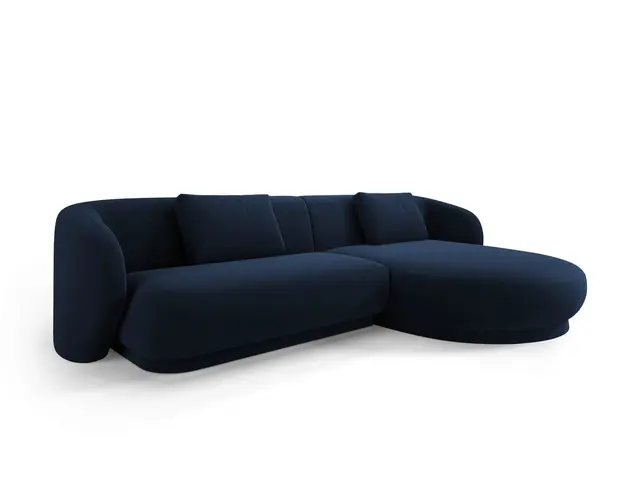 Coltar dreapta 4 locuri, Camden, Cosmopolitan Design, 289x177x72 cm, catifea, albastru royal
