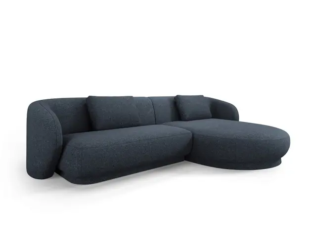 Coltar dreapta 4 locuri, Camden, Cosmopolitan Design, 289x177x72 cm, tesatura chenille, albastru
