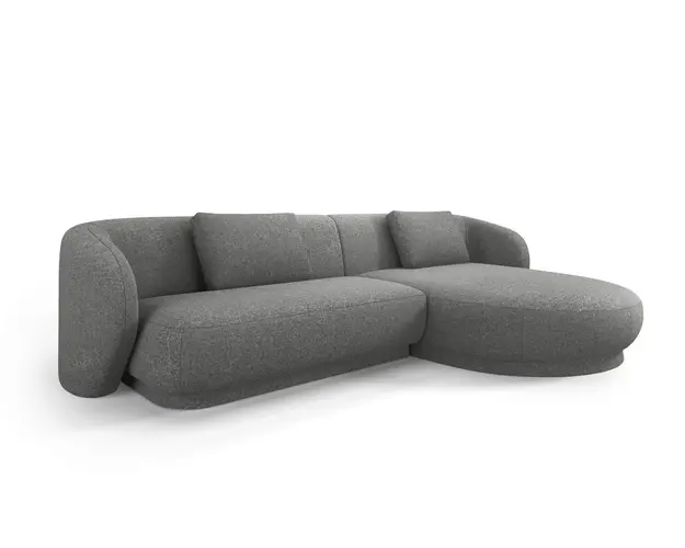 Coltar dreapta 4 locuri, Camden, Cosmopolitan Design, 289x177x72 cm, tesatura chenille, gri inchis