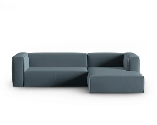 Coltar dreapta 4 locuri, Mackay, Cosmopolitan Design, 282x166x73 cm, catifea, albastru