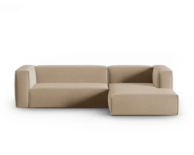 Coltar dreapta 4 locuri, Mackay, Cosmopolitan Design, 282x166x73 cm, catifea, bej sand