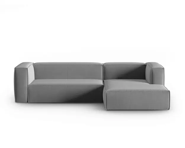 Coltar dreapta 4 locuri, Mackay, Cosmopolitan Design, 282x166x73 cm, catifea, gri deschis