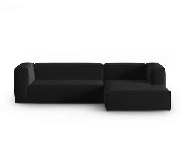 Coltar dreapta 4 locuri, Mackay, Cosmopolitan Design, 282x166x73 cm, catifea, negru