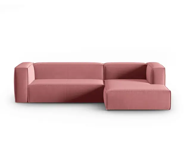 Coltar dreapta 4 locuri, Mackay, Cosmopolitan Design, 282x166x73 cm, catifea, roz somon