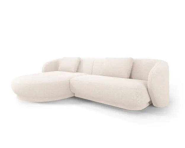 Coltar stanga 4 locuri, Camden, Cosmopolitan Design, 289x177x72 cm, tesatura chenille, bej deschis