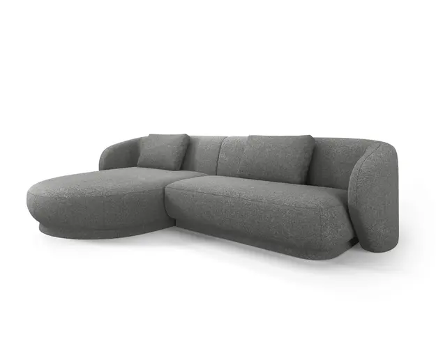 Coltar stanga 4 locuri, Camden, Cosmopolitan Design, 289x177x72 cm, tesatura chenille, gri inchis