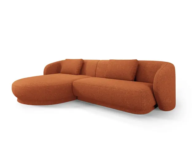 Coltar stanga 4 locuri, Camden, Cosmopolitan Design, 289x177x72 cm, tesatura chenille, teracota