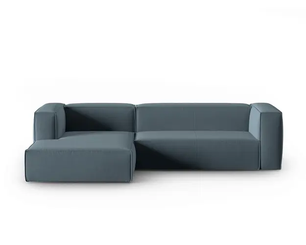 Coltar stanga 4 locuri, Mackay, Cosmopolitan Design, 282x166x73 cm, catifea, albastru