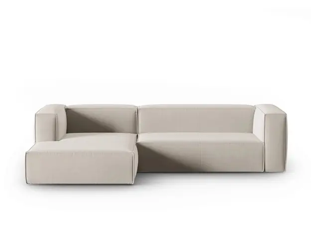 Coltar stanga 4 locuri, Mackay, Cosmopolitan Design, 282x166x73 cm, catifea, bej deschis