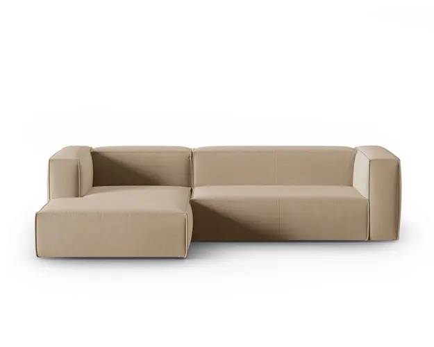 Coltar stanga 4 locuri, Mackay, Cosmopolitan Design, 282x166x73 cm, catifea, bej sand
