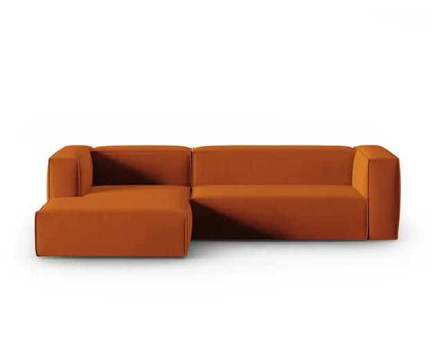 Coltar stanga 4 locuri, Mackay, Cosmopolitan Design, 282x166x73 cm, catifea, teracota