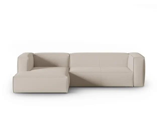 Coltar stanga 4 locuri, Mackay, Cosmopolitan Design, 282x166x73 cm, catifea tricotata, bej