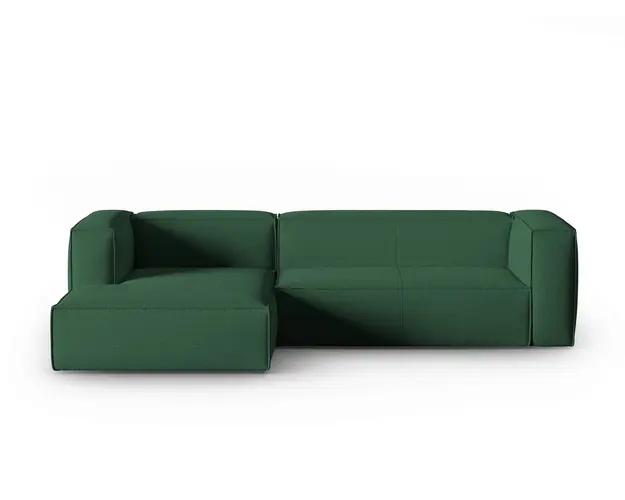 Coltar stanga 4 locuri, Mackay, Cosmopolitan Design, 282x166x73 cm, catifea tricotata, verde