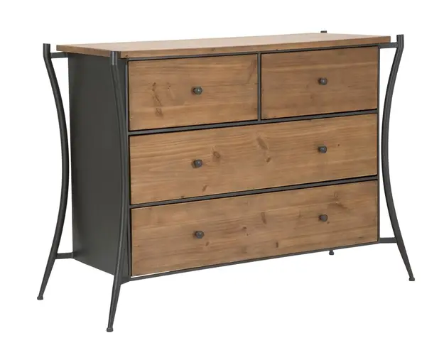 Comoda Glasgow, Mauro Ferretti, 122x49x85 cm, lemn de brad, maro