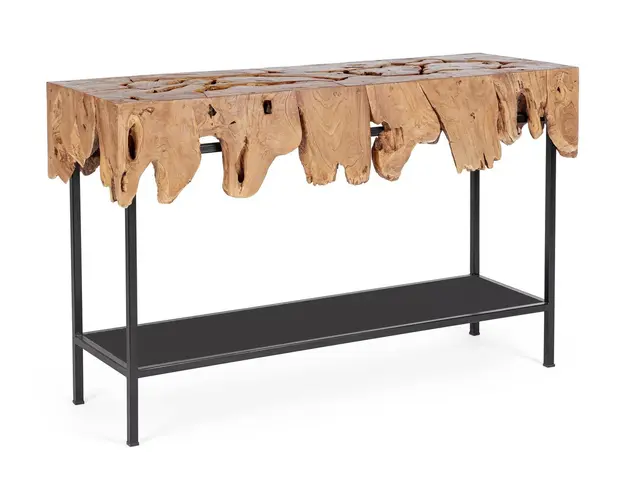 Consola Grenada, Bizzotto, 120 x 40 x 77 cm, lemn de tec, design unicat