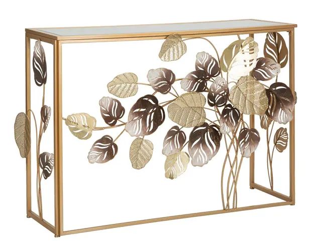 Consola Leavy, Mauro Ferretti, 108 x 36.8 x 80 cm, fier/MDF/sticla, multicolor