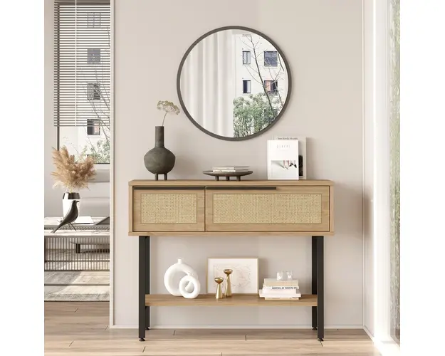 Consola Bedora, 100x29.5x76 cm, PAL, maro/negru