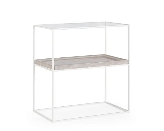 Corp biblioteca Laurel, Bizzotto, 55 x 35 x 62.5 cm, otel/sticla temperata