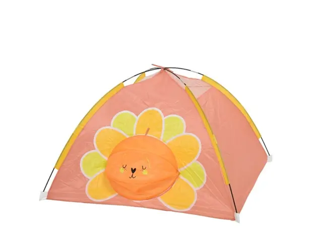Cort de gradina pentru copii Flower, Decoris, 120x120x80 cm, otel/poliester, multicolor