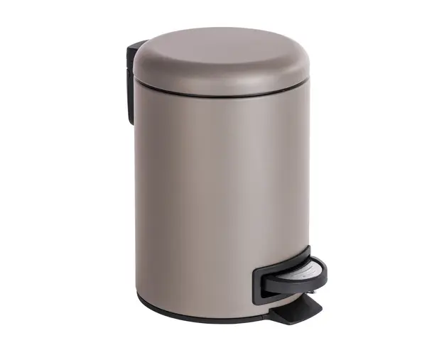 Cos de gunoi cu pedala, Wenko, Leman, 3 L, 17 x 25 x 22.5 cm, inox/polipropilena, bej