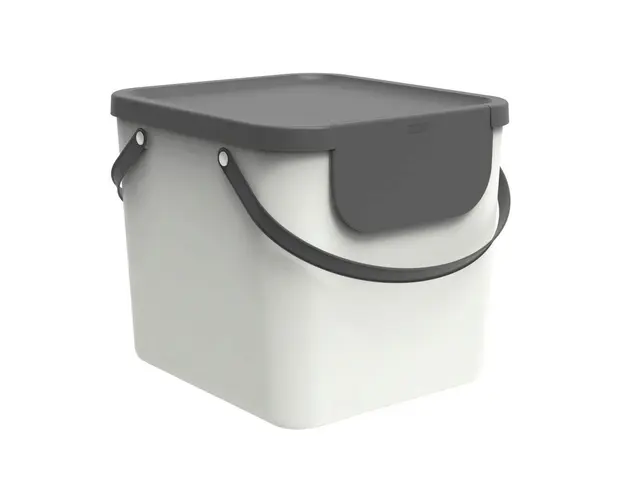 Cos de gunoi pentru colectare selectiva Albula, Rotho, 40 L, plastic, alb