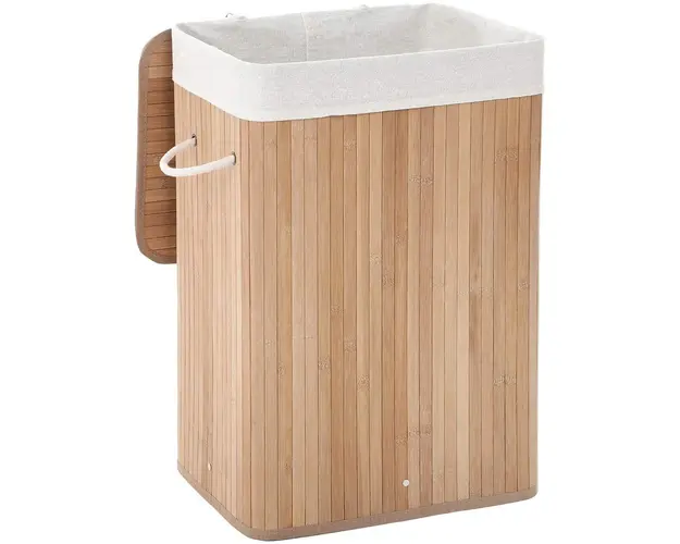 Cos de rufe Bamboo, Vasagle, 40 x 30 x 60 cm, 72 L, bambus/bumbac