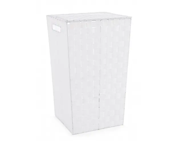 Cos de rufe, Nylon Bind, Bizzotto, 33x33x53 cm, otel/nailon, alb