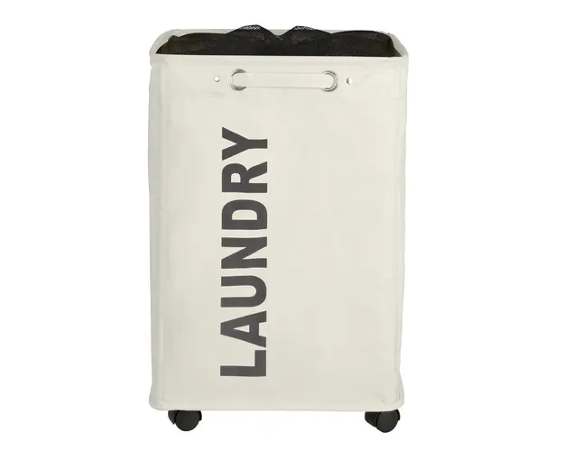 Cos de rufe, Wenko, Quadro, 79 L, 40 x 60 x 33 cm, poliester/polipropilena, alb
