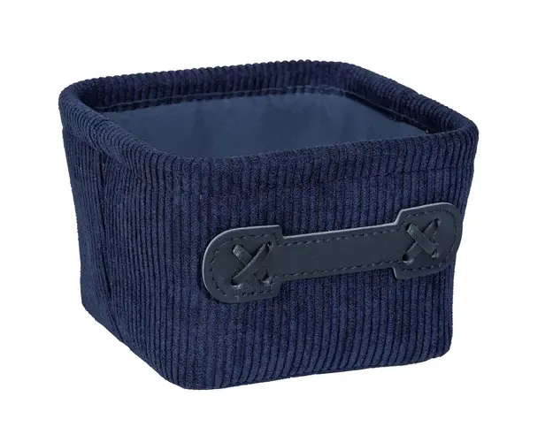 Cos depozitare, Wenko, Anela mini, 14 x 9 x 14 cm, poliester, bleumarin