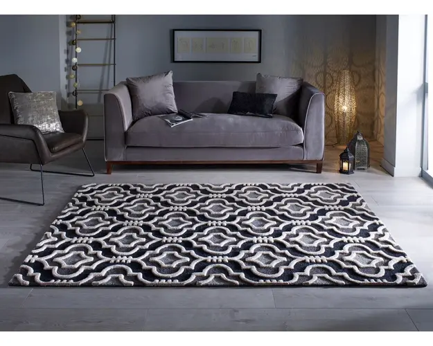 Covor Amira Grey, Flair Rugs, 120 x 170 cm, bumbac, gri