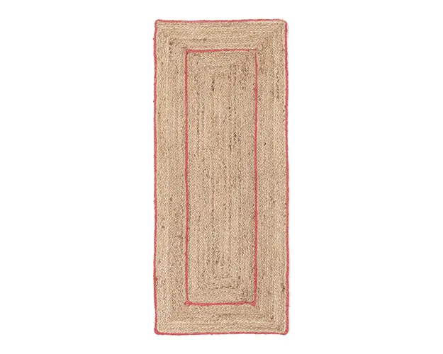 Covor Ankit, Bizzotto, 60x150 cm, iuta, natural/portocaliu