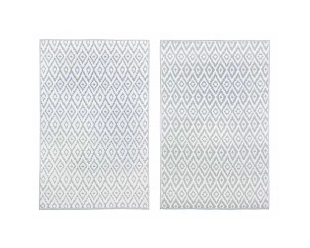 Covor cu doua fete, Rhombus Grey-White, Bizzotto, 120x180 cm